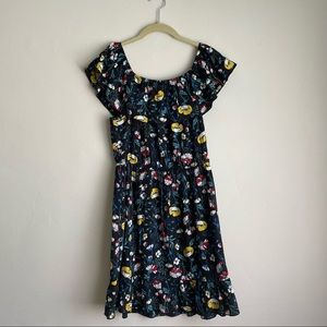 Band of Gypsies Blue Floral Sleeveless Mini Dress
